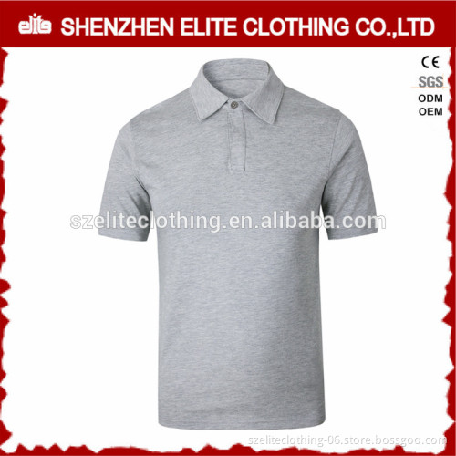 Custom Logo High Quality Classic Pique Polo Shirt Grey for Men